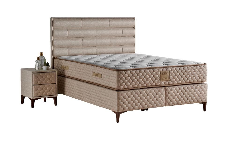 Riva 140x190 Çift Kişilik Yatak, Baza, Başlık Seti MYB1310A