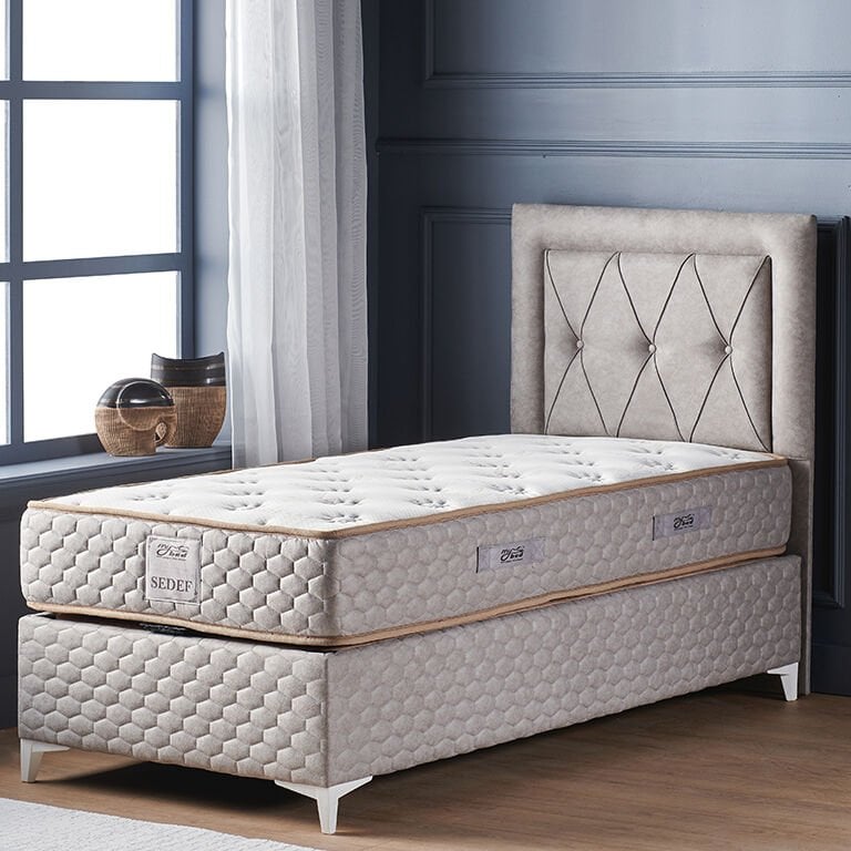 Sedef 100x200 Tek Kişilik Yatak, Baza, Başlık Seti MYB1314