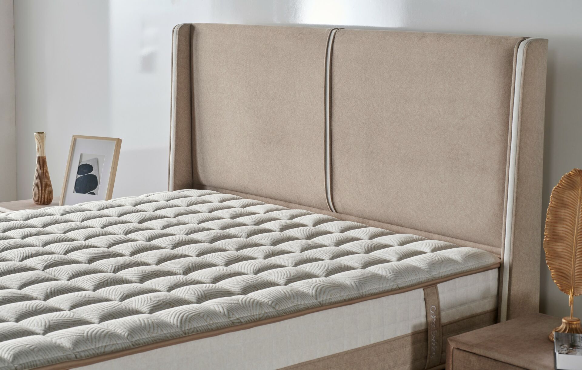 Trend Krem 90 cm Tek Kişilik Baza Başlığı CB3214