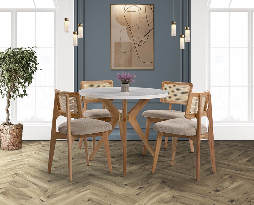 Begüm Yuvarlak Masa & Yonca Hasır Sandalye Takımı HDR1206