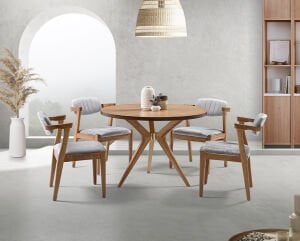 Begüm Nature Yuvarlak Masa & Zeus Sandalye Takımı HDR1208