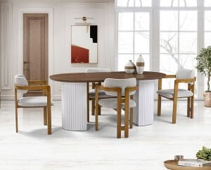 Ece Oval Masa & Otto Sandalye Takımı HDR1211