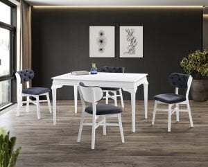 Avangard Beyaz Masa & Kartal Sandalye Takımı HDR1219