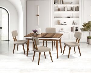 Hera Ceviz Masa & Derin Sandalye Takımı HDR1225