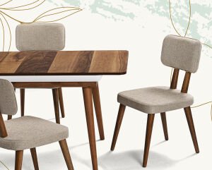 Hera Ceviz Masa & Derin Sandalye Takımı HDR1225