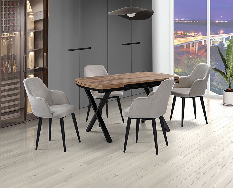 Güneş Antik Masa & Lotus Sandalye Takımı HDR1254