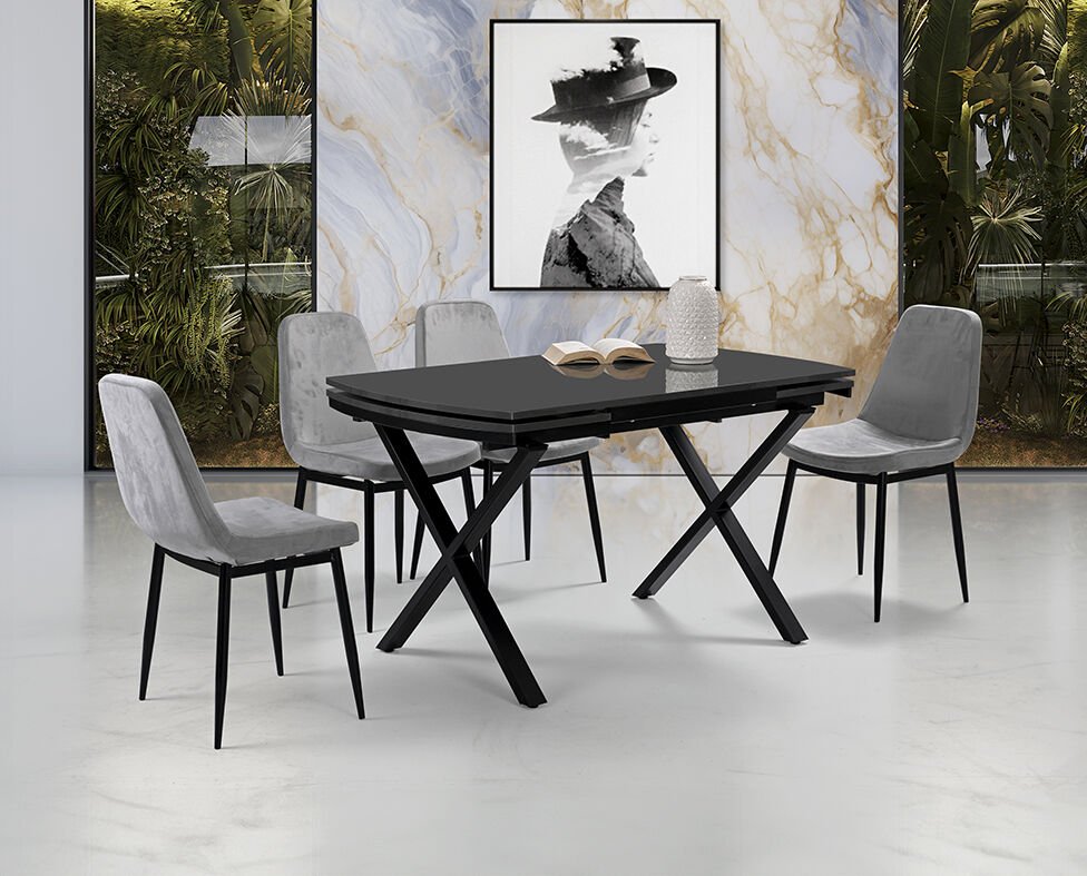 Güneş Antrasit Masa & Peri Sandalye Takımı HDR1256