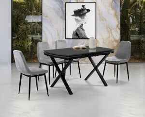 Güneş Antrasit Masa & Peri Sandalye Takımı HDR1256