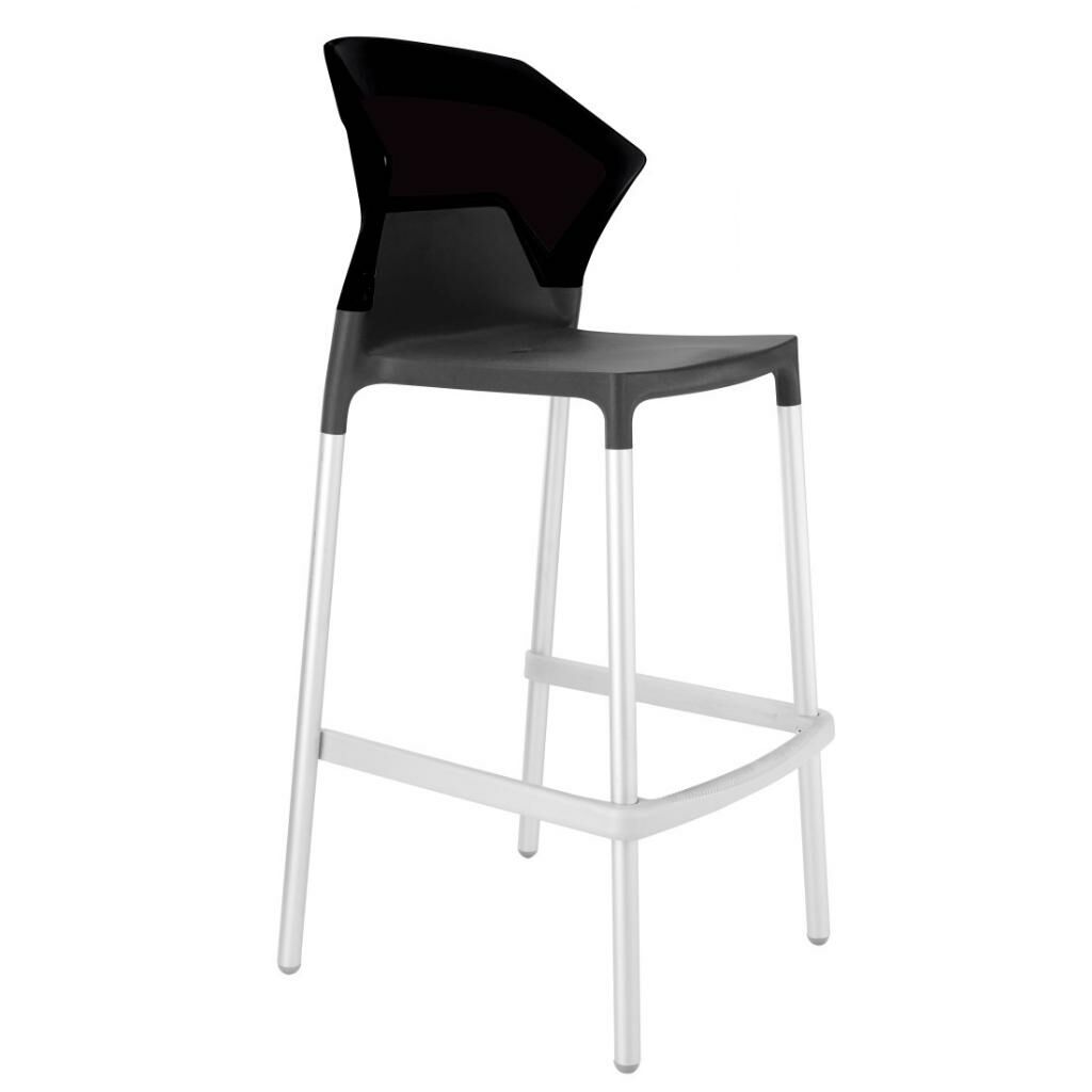 Ego-S Bar Solid Siyah - Antrasit Bar Sandalyesi PPT1514
