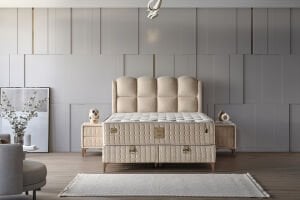 Milano 160x200 Çift Kişilik Yatak, Baza, Başlık Seti