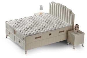 Safir 150x200 Çift Kişilik Yatak, Baza, Başlık Seti