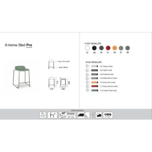 X-treme Sled Pro Koyu Kırmızı - Beyaz Bar Taburesi PPT1644