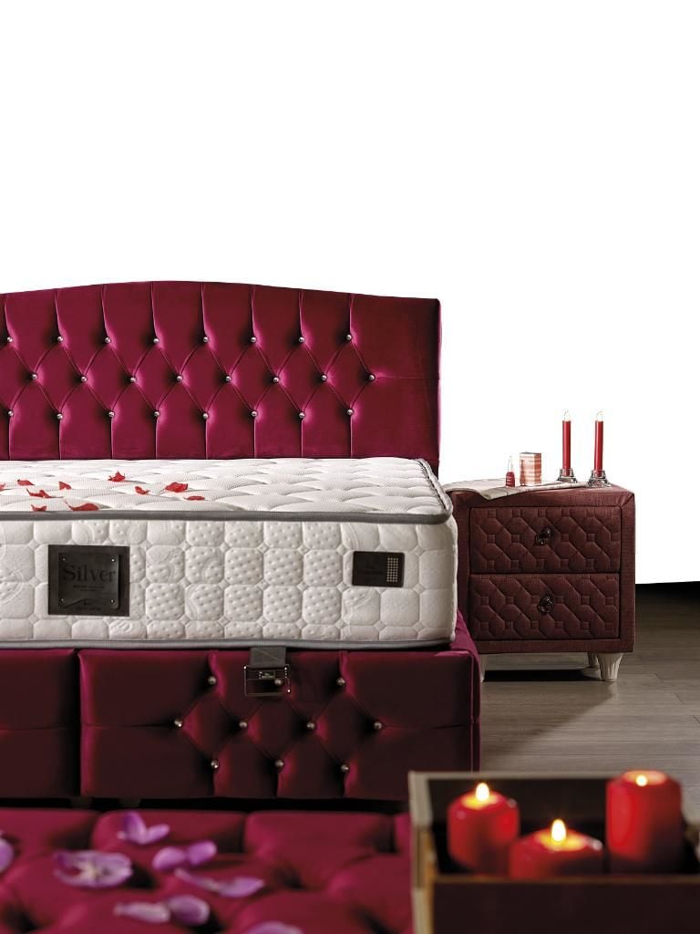 Soft 140X190 Double Mattress, Divan Base, Headboard Set EY113