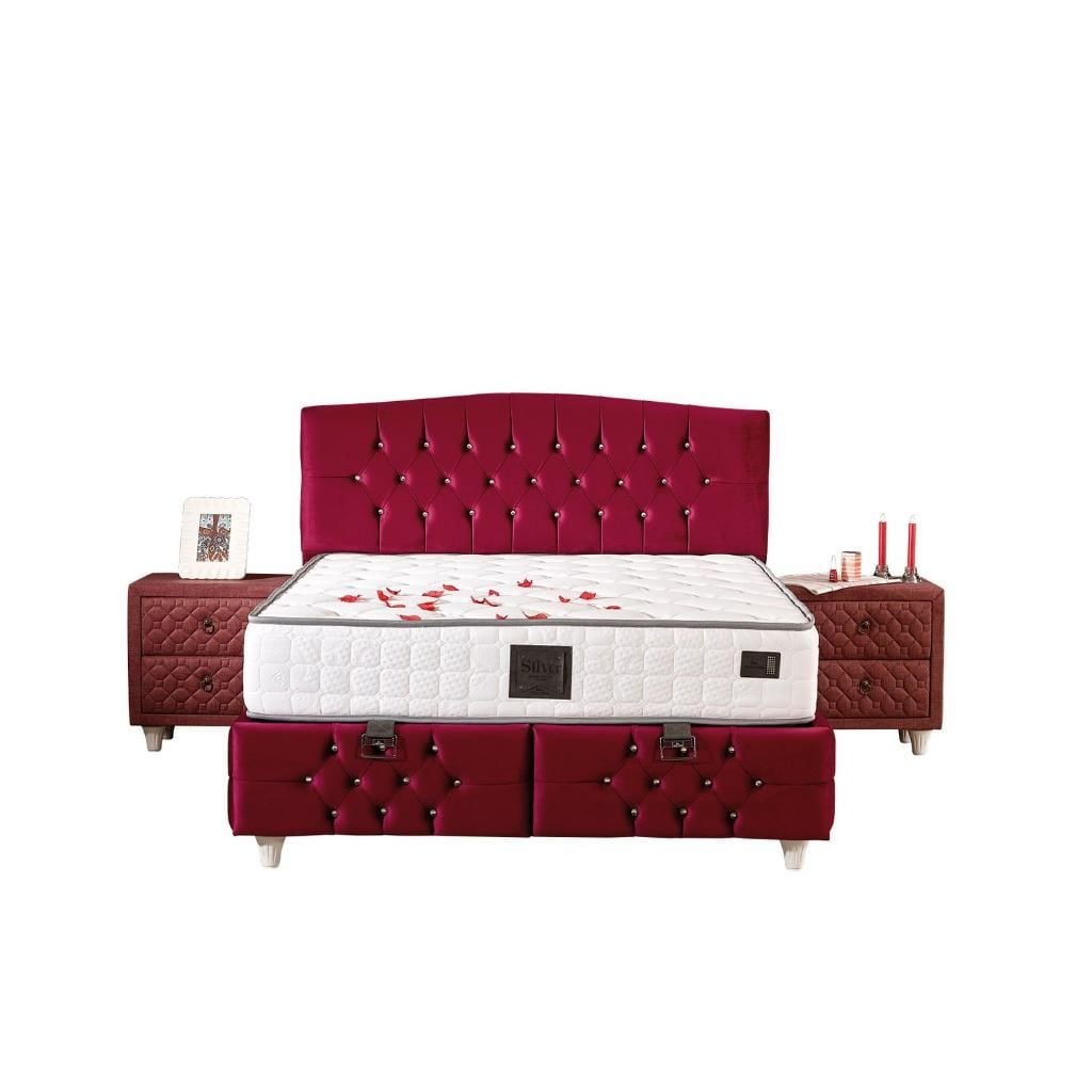 Soft 140X200 Double Mattress, Divan Base, Headboard Set EY113