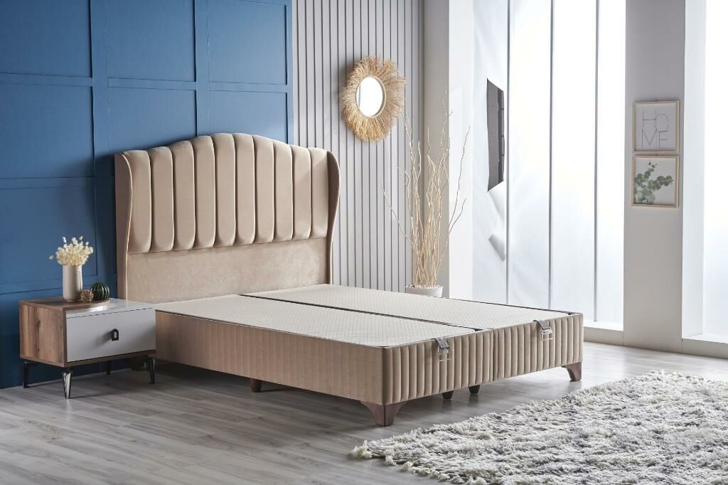 Cotton Plus Mink 160x200 Double Mattress, Divan Base, Headboard Set CB2001