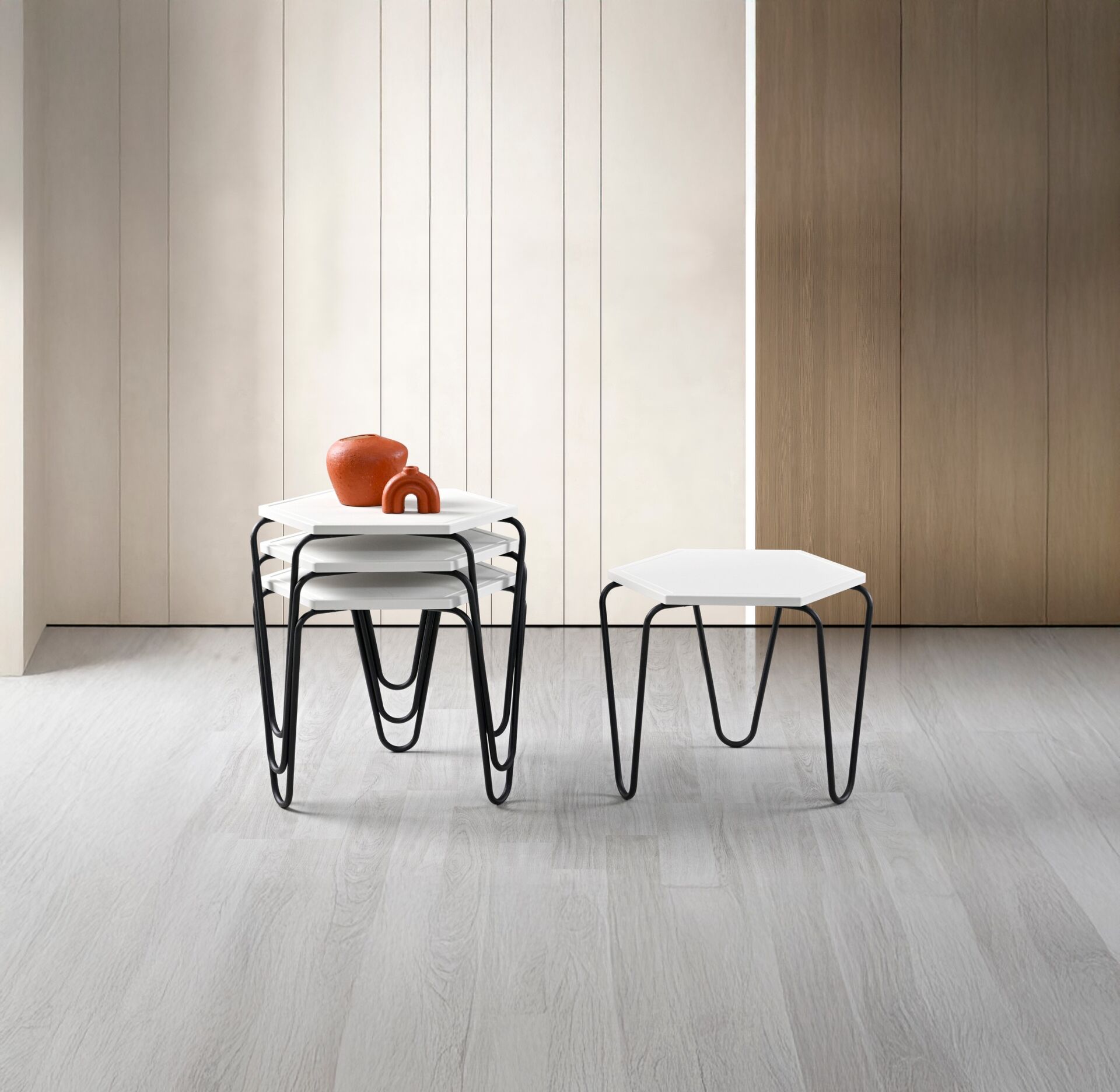 Piramit Zigon Sehpa Beyaz TN0657