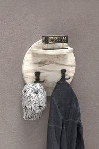 İlkal Duvar Askılığı Beyaz Mermer Desen