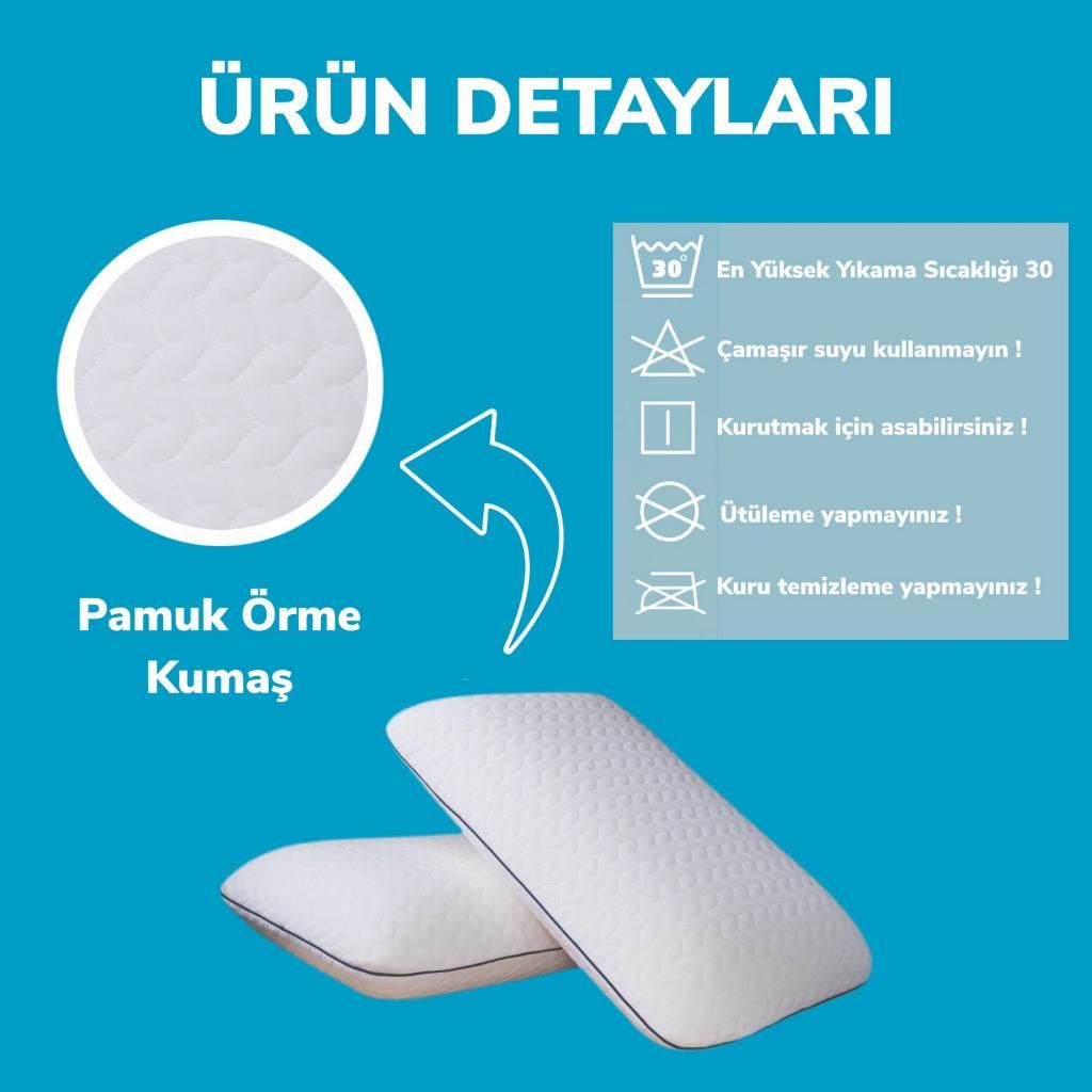 2-Piece Medical Orthopaedic Memory Foam Neck and Back Support Large Pillow