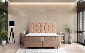 Kiamond Kahve 150x200 Çift Kişilik Baza, Başlık Seti MBL1422