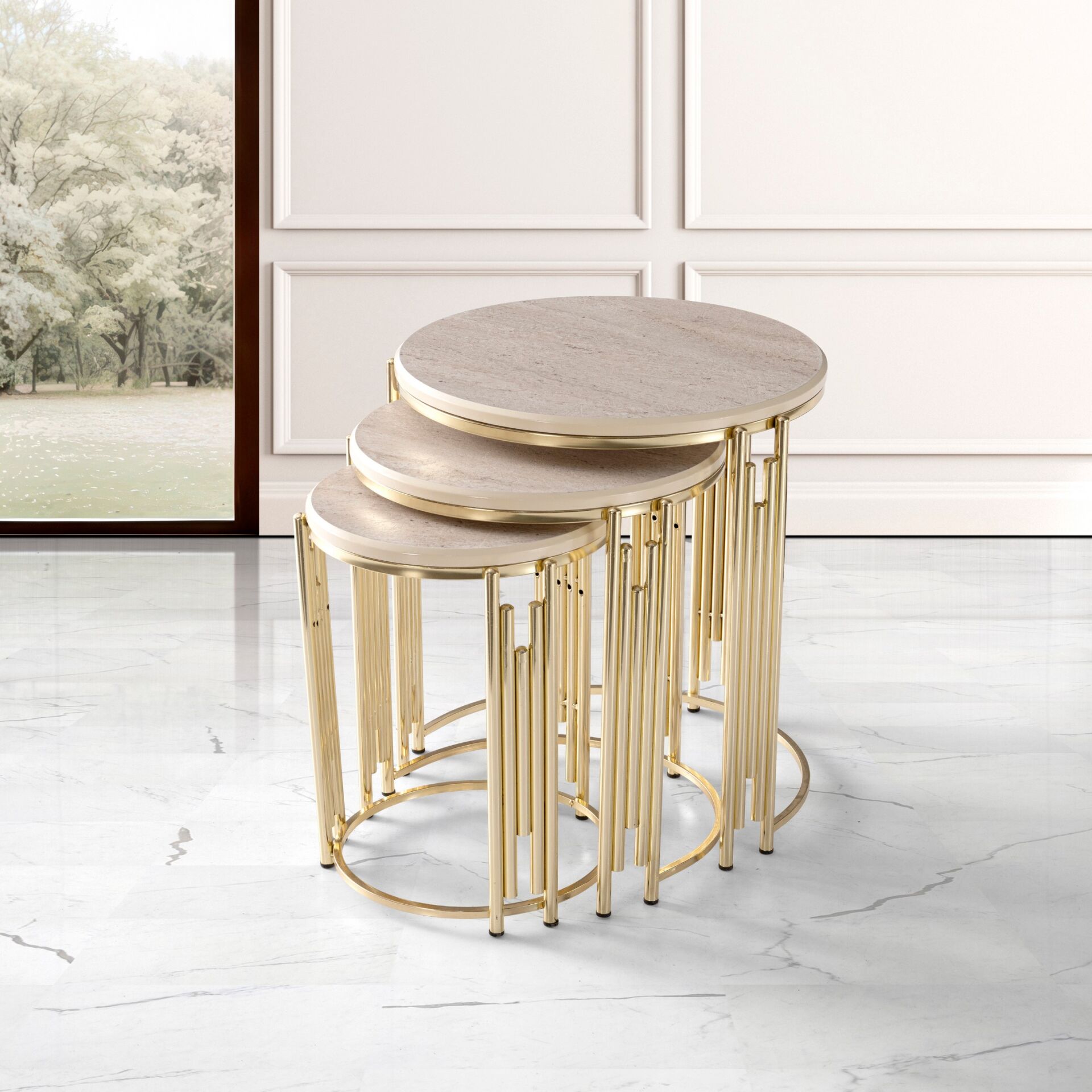 Piyano Zigon Sehpa Traverten TN0664