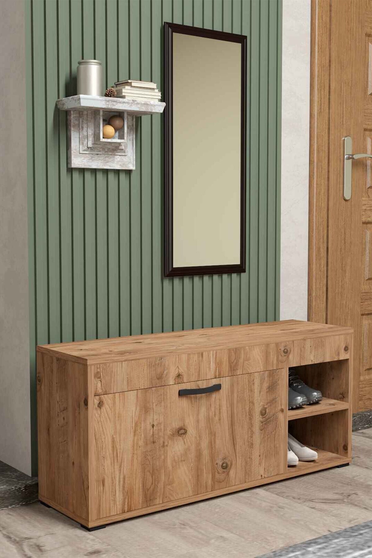 MD Shoe Cabinet Brown 90 cm