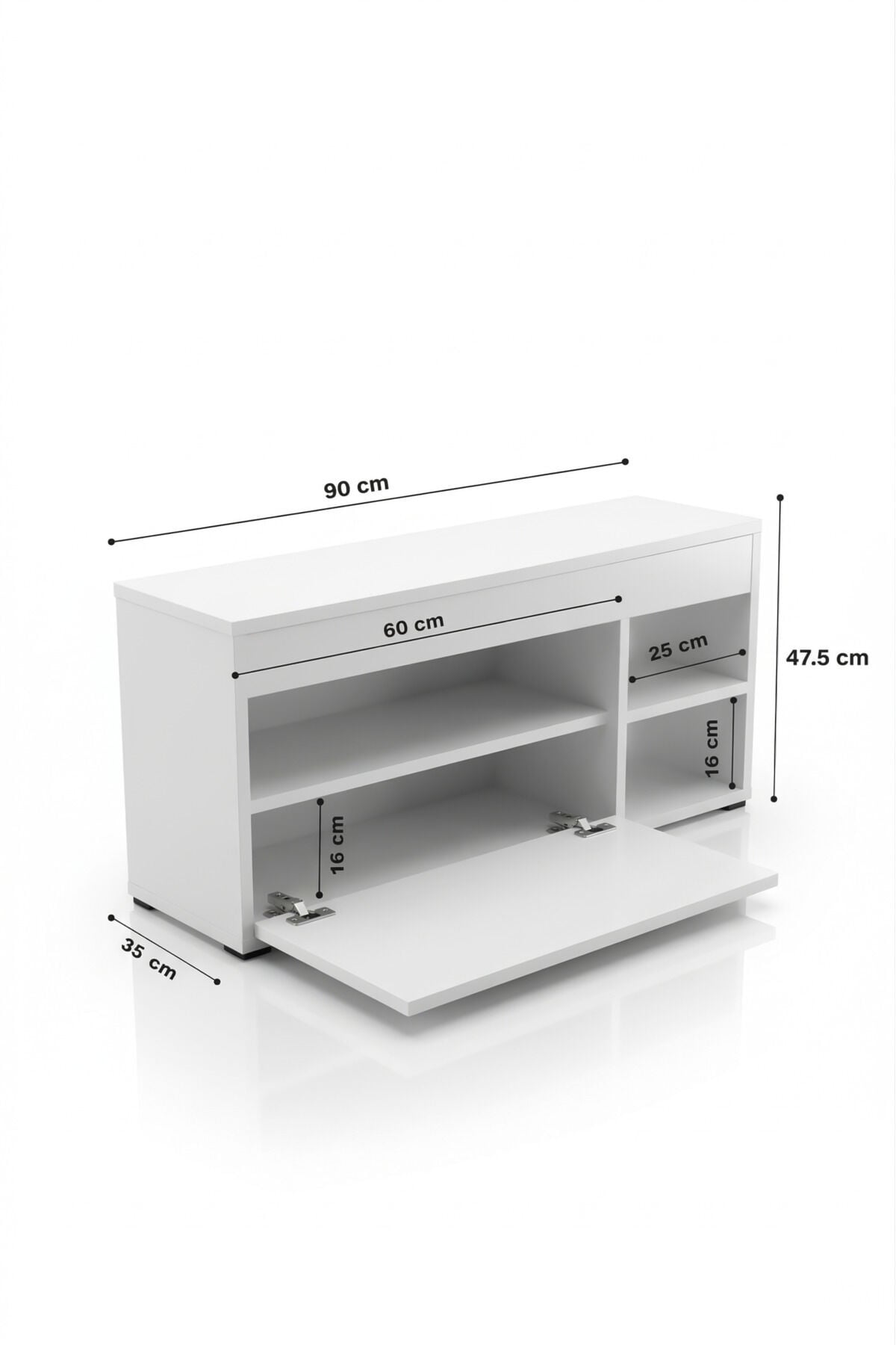 MD Shoe Cabinet Brown 90 cm