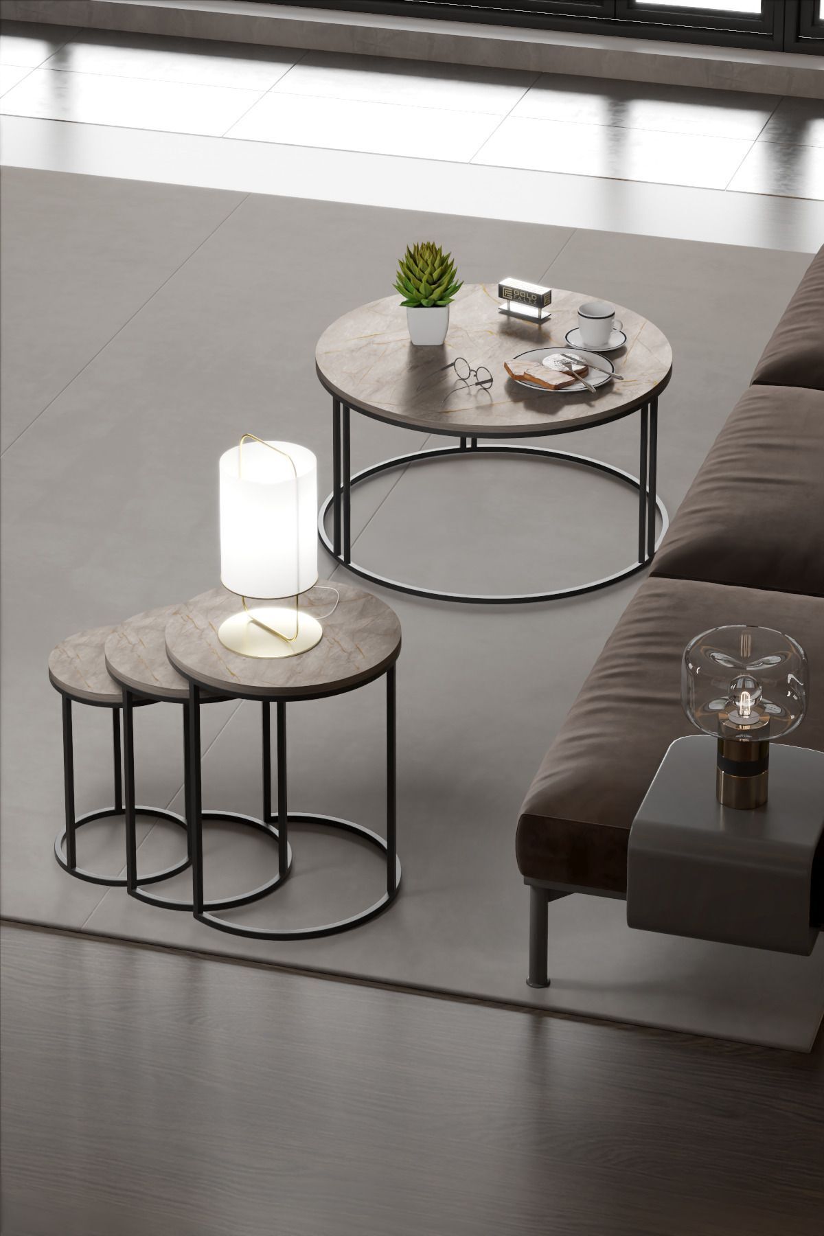 MD C Nesting Table Set Gordion 4-piece