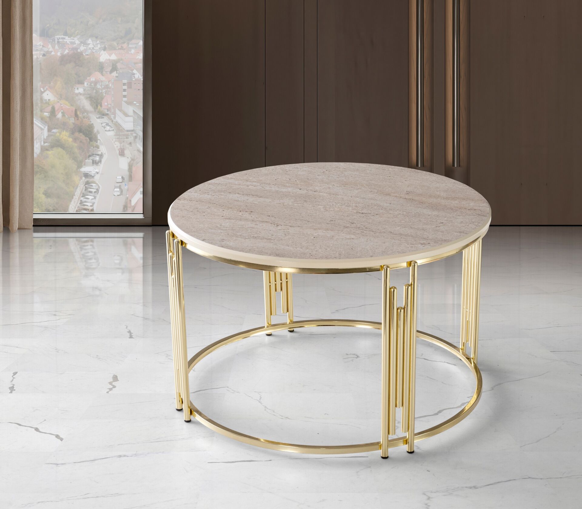 Piyano Orta Sehpa Traverten TN0668