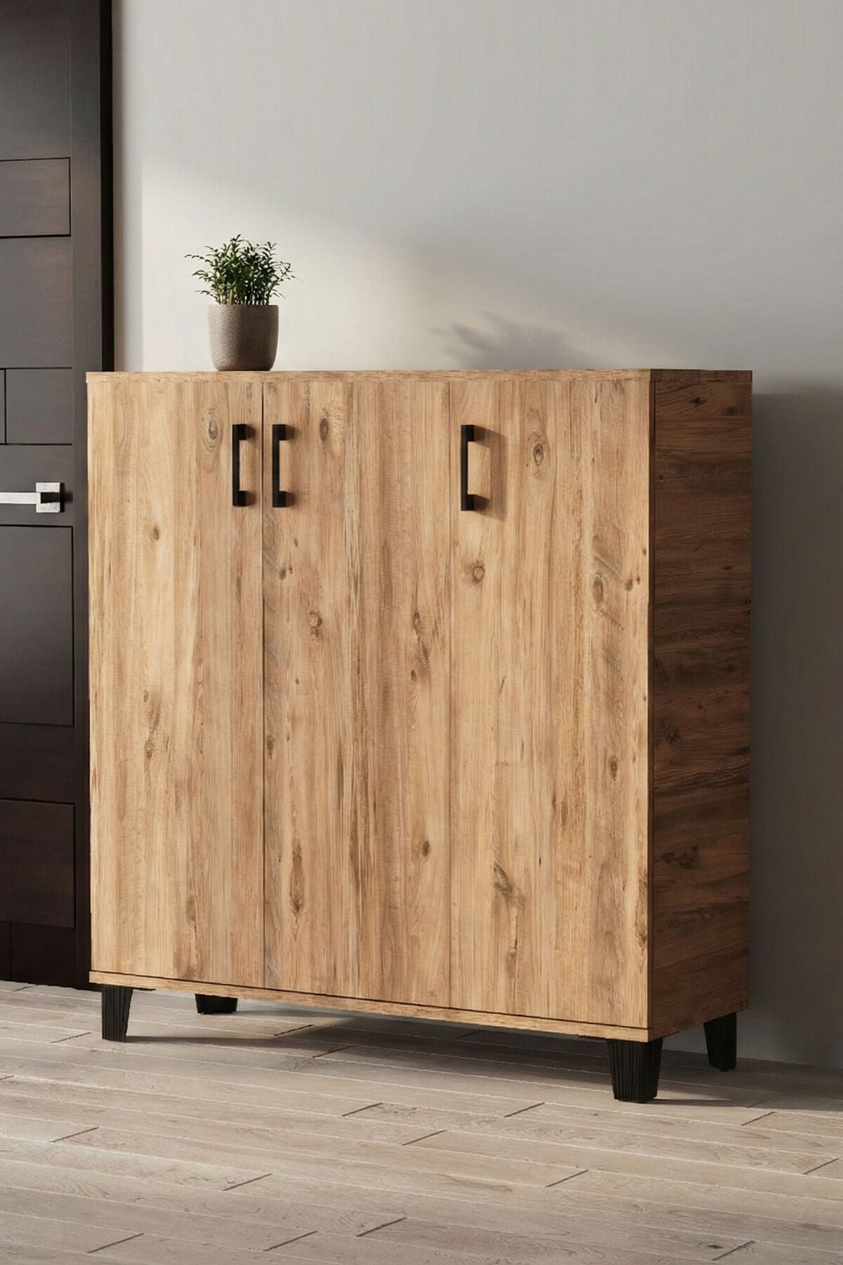 MD Shoe Cabinet Brown 105 cm