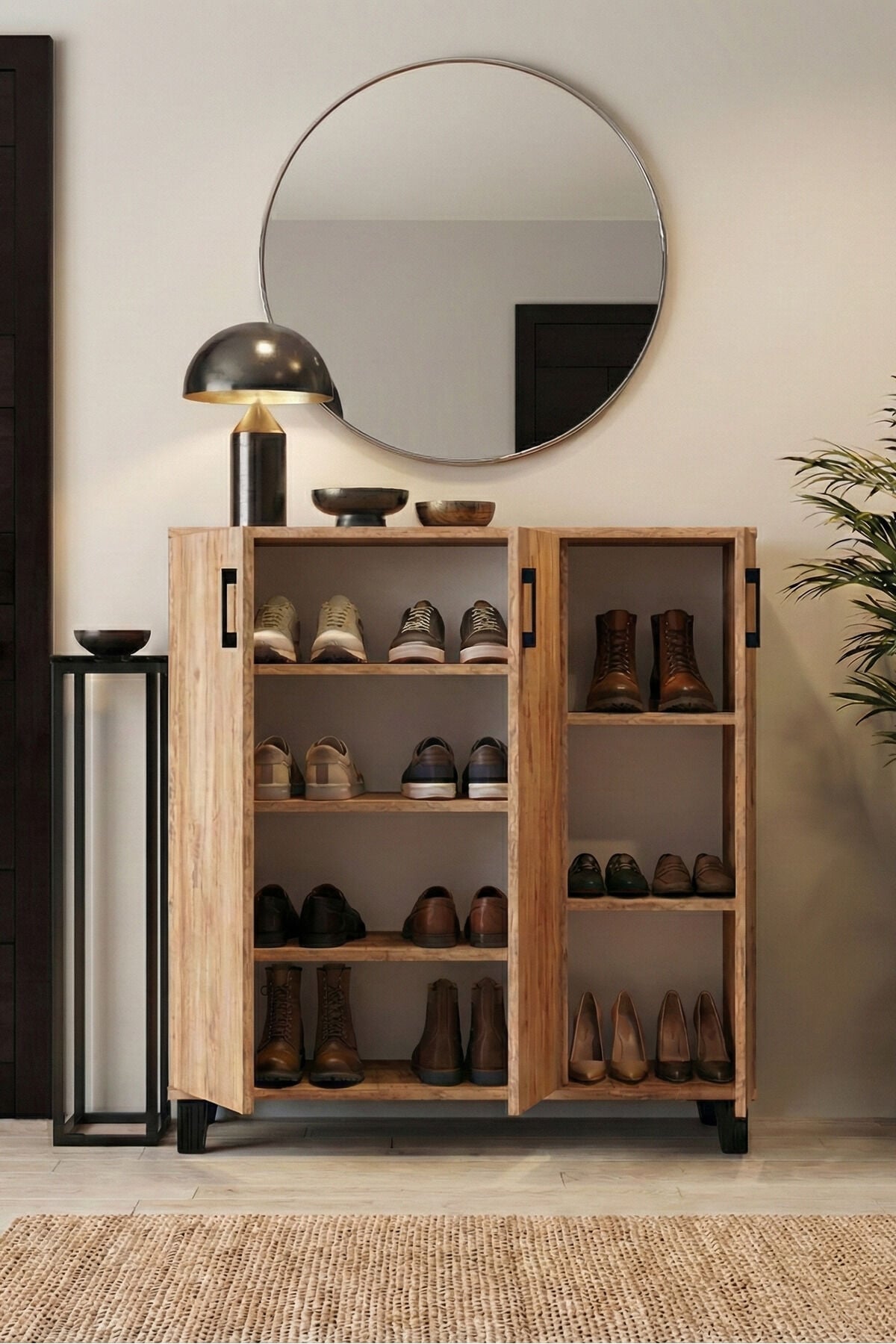 MD Shoe Cabinet Brown 105 cm