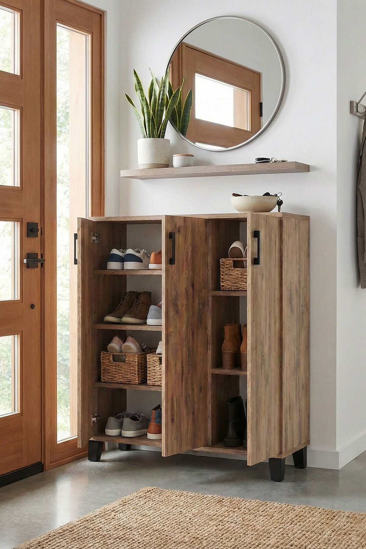 MD Shoe Cabinet Brown 105 cm