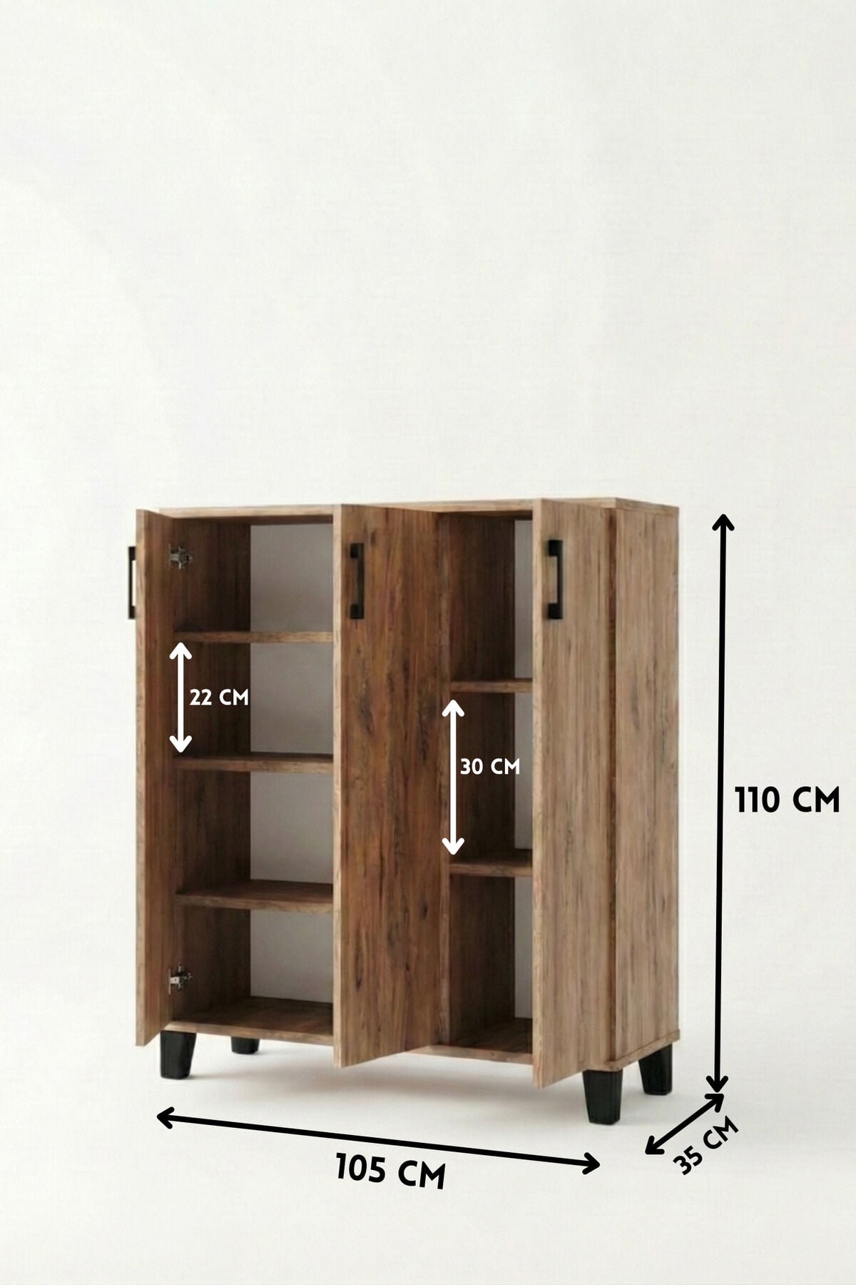 MD Shoe Cabinet Brown 105 cm