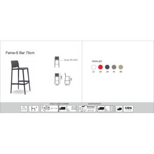 Fame-S Bar 75 cm Antrasit Bar Sandalyesi PPT1529