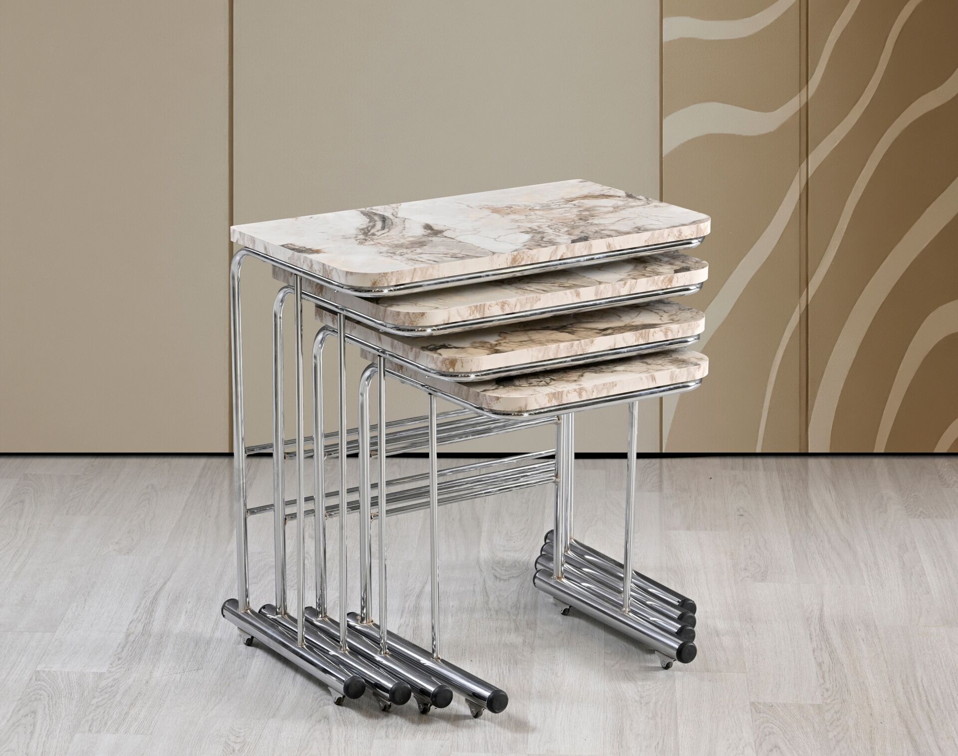 Tual Zigon Sehpa Beyaz Mermer TN0671