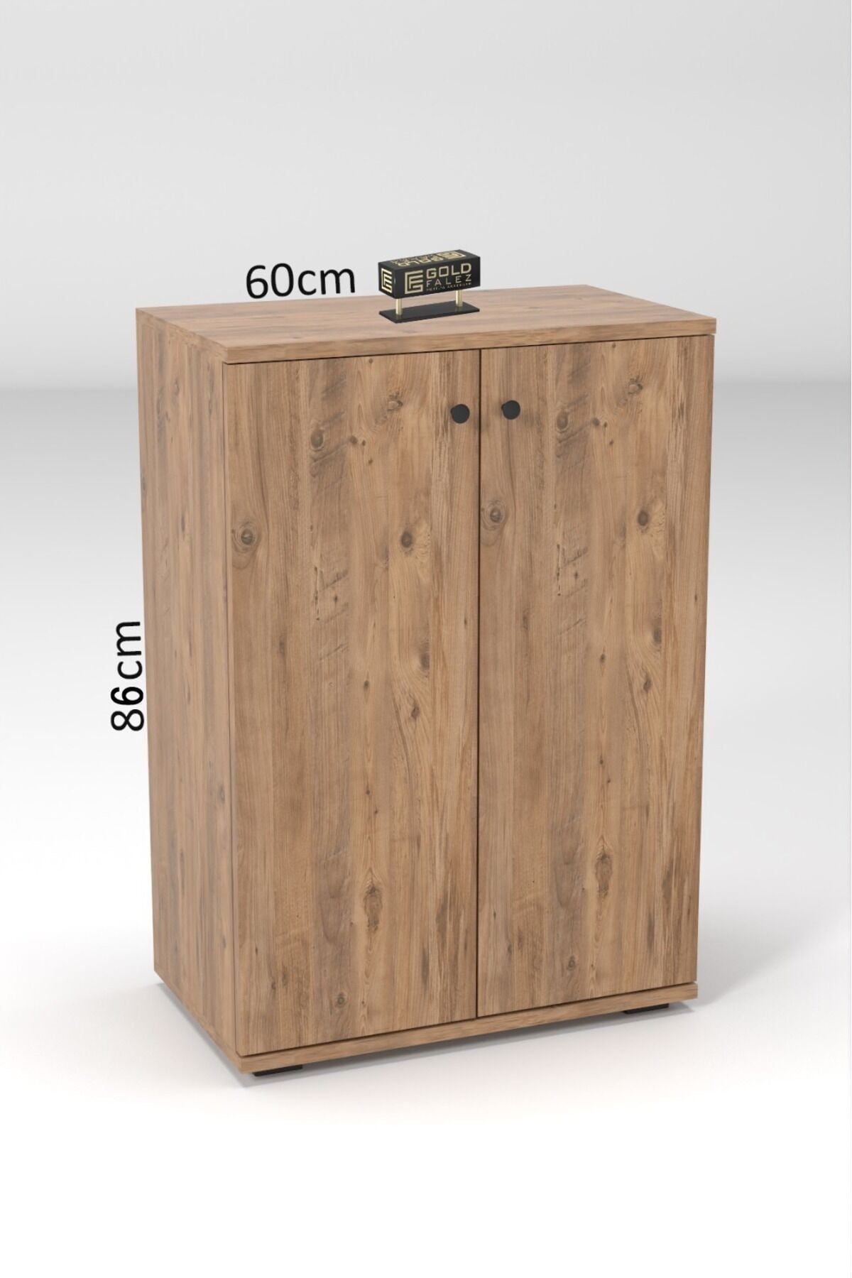 MD Shoe Cabinet with Doors, Walnut White 86 cm