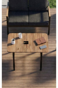 Bahçe Masası Ahşap Balkon Teras Cafe Masa Modern Dış Mekan Masa 9832 Atlantik Çam (Sadece Masa)