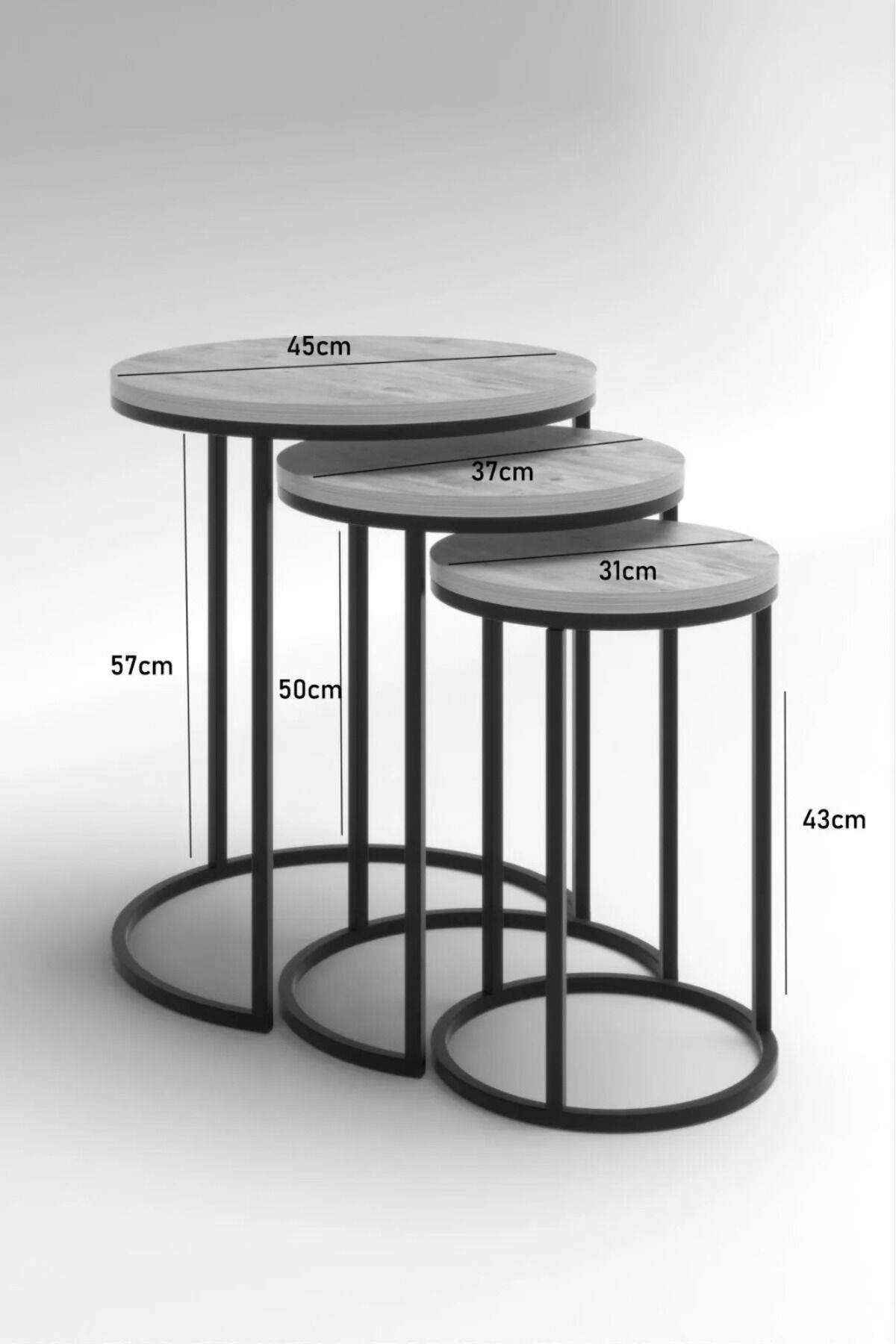 MD C Nesting Coffee Table Set White 5-piece