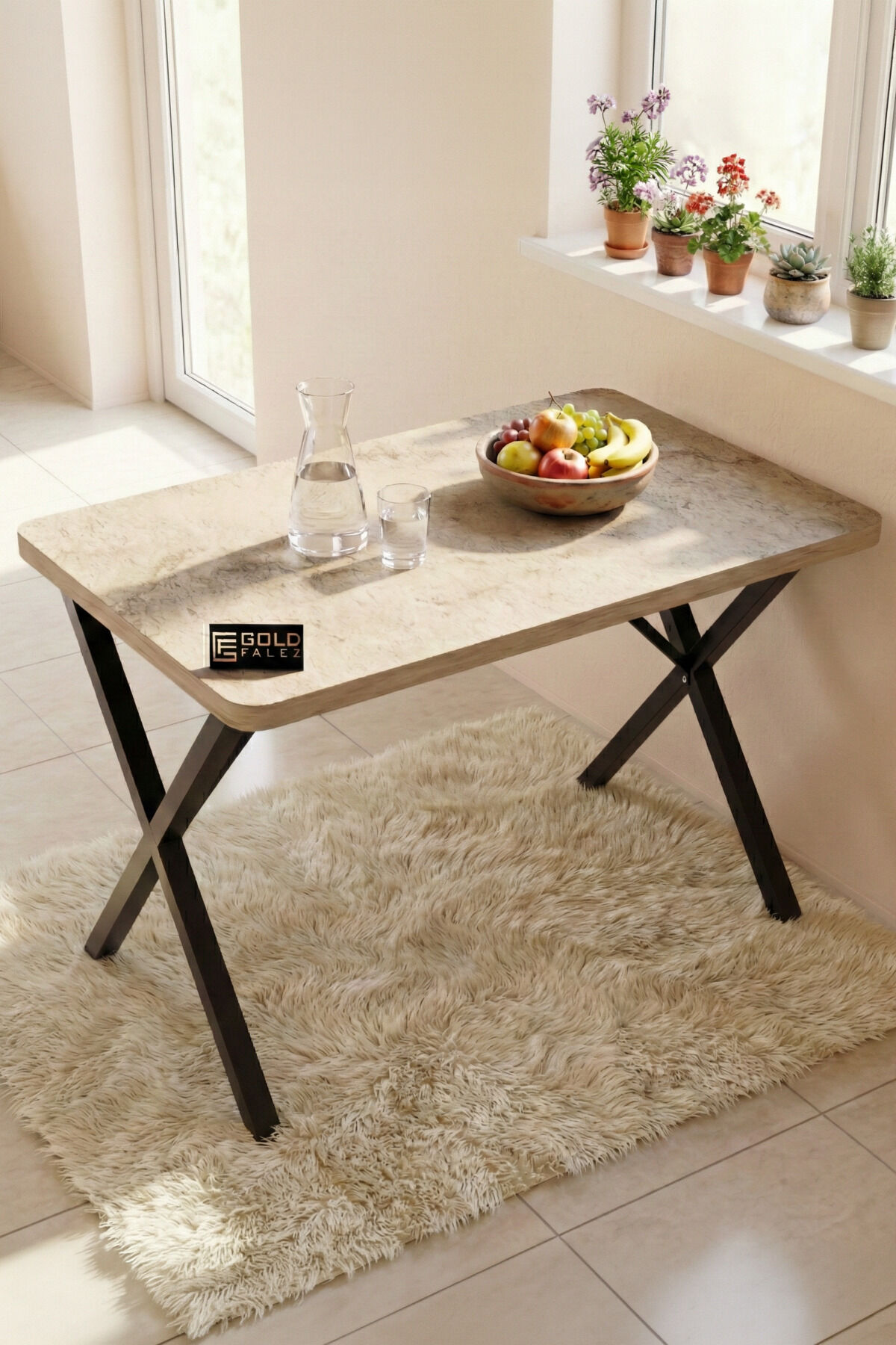 MD Travertine Table Ecru 110x70 cm