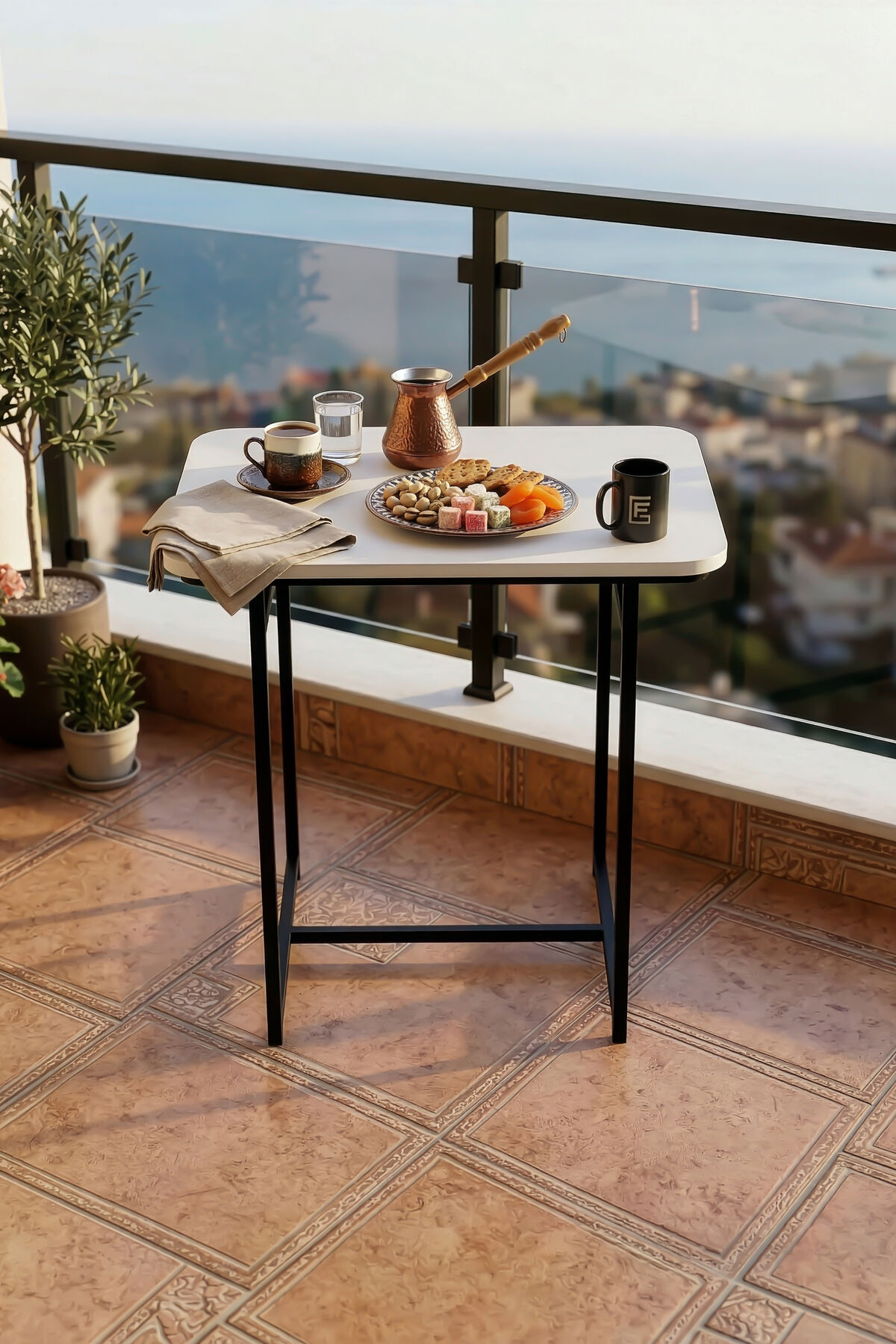 Minor 2-Seater Garden Dining Table, Stylish and Durable Balcony Cafe Garden Table 9816, Atlantic Pine