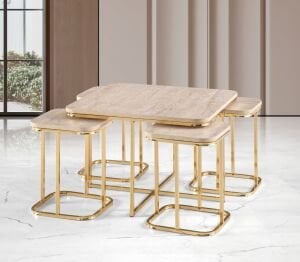 4+1 Eko Yaşam Sehpa Traverten TN0681