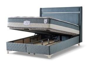 Aspendos Mavi 90x190 Tek Kişilik Baza, Başlık Seti CB3411