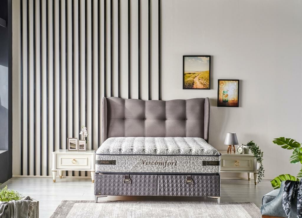 MD Viscomfort 120x200 Single Mattress, Divan Base, Headboard Set CB1315