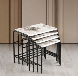 Demet Zigon Sehpa Beyaz Mermer TN0686