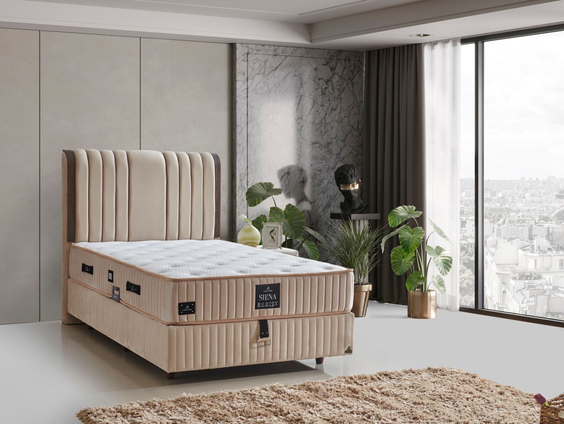 Siena 90x190 Tek Kişilik Yatak, Baza, Başlık Seti CP1035
