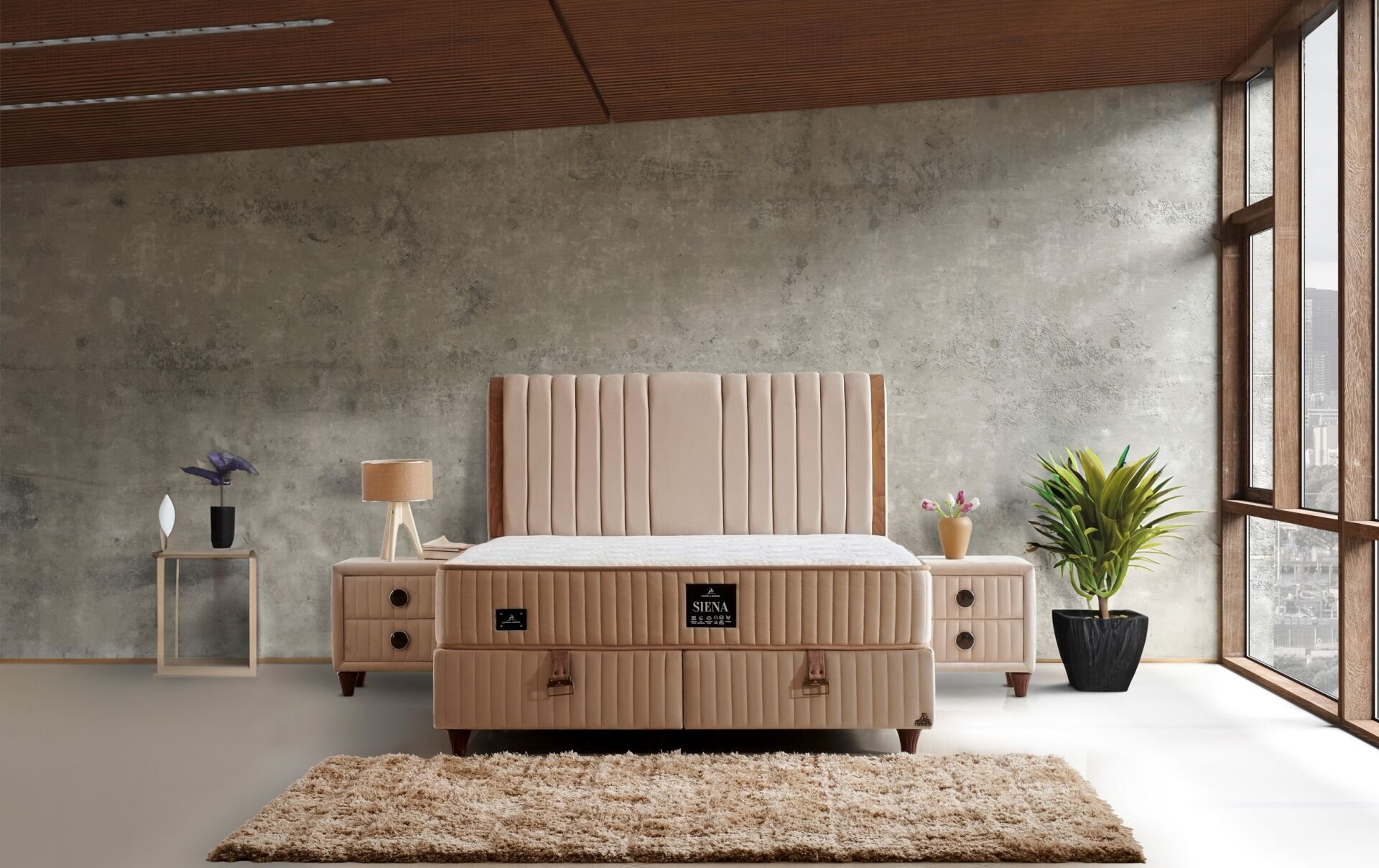 Siena 120x200 Single Mattress, Divan Base, Headboard Set CP1035