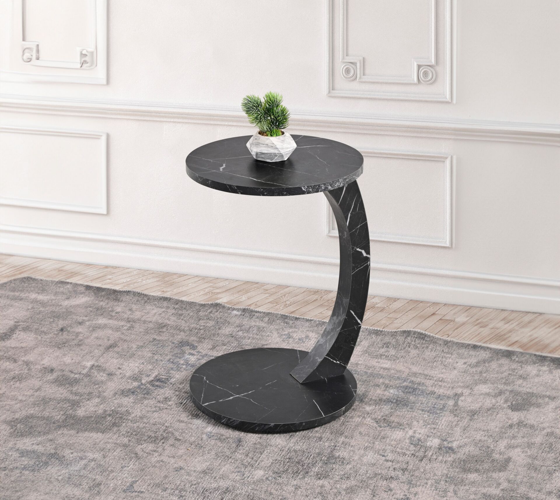 Tembellik Sehpa Siyah Mermer