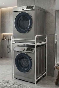 MD Çamaşır Makinesi Rafı Metal Beyaz 66 cm