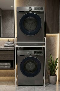 MD Çamaşır Makinesi Rafı Metal Beyaz 66 cm