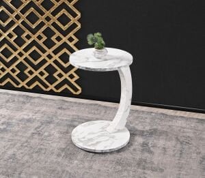 Tembellik Sehpa Beyaz Mermer TN0693