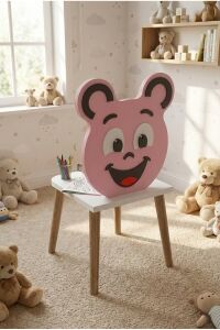 MD Happy Face Masa Sandalye Seti Pembe